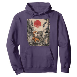 Vintage Japanese Ukiyoe Punch Baby Monkey Hoodie Kawaii Animal Gift TS12 Purple Print Your Wear