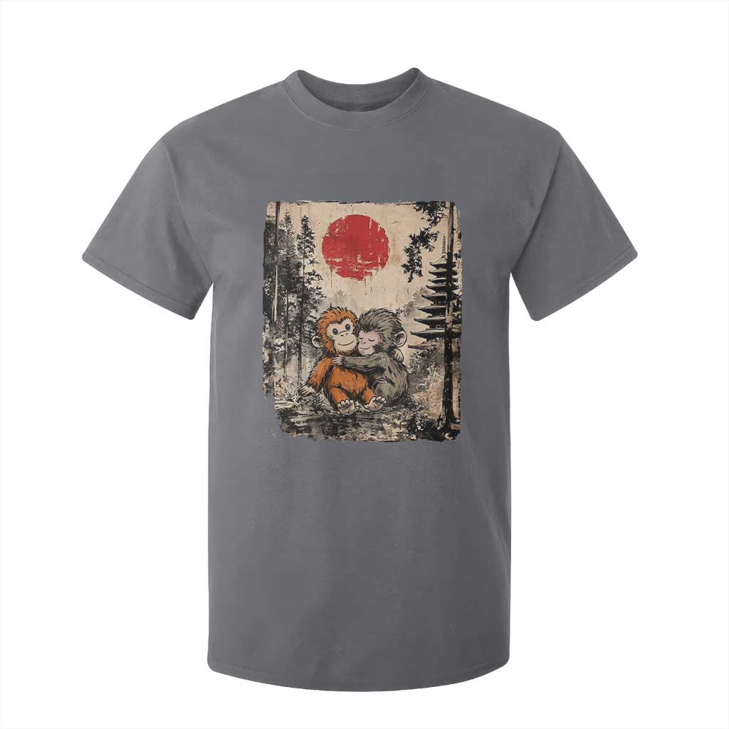 Vintage Japanese Ukiyoe Punch Baby Monkey T Shirt For Kid Kawaii Animal Gift TS12 Charcoal Print Your Wear