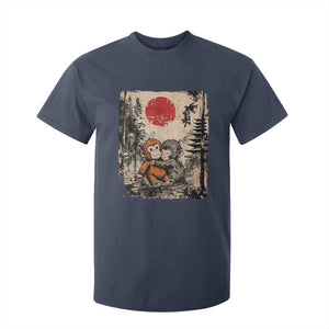 Vintage Japanese Ukiyoe Punch Baby Monkey T Shirt For Kid Kawaii Animal Gift TS12 Navy Print Your Wear