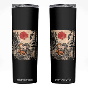Vintage Japanese Ukiyoe Punch Baby Monkey Skinny Tumbler Kawaii Animal Gift TS12 Black Print Your Wear