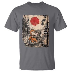 Vintage Japanese Ukiyoe Punch Baby Monkey T Shirt Kawaii Animal Gift TS12 Charcoal Print Your Wear