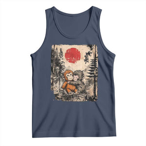 Vintage Japanese Ukiyoe Punch Baby Monkey Tank Top Kawaii Animal Gift TS12 Navy Print Your Wear