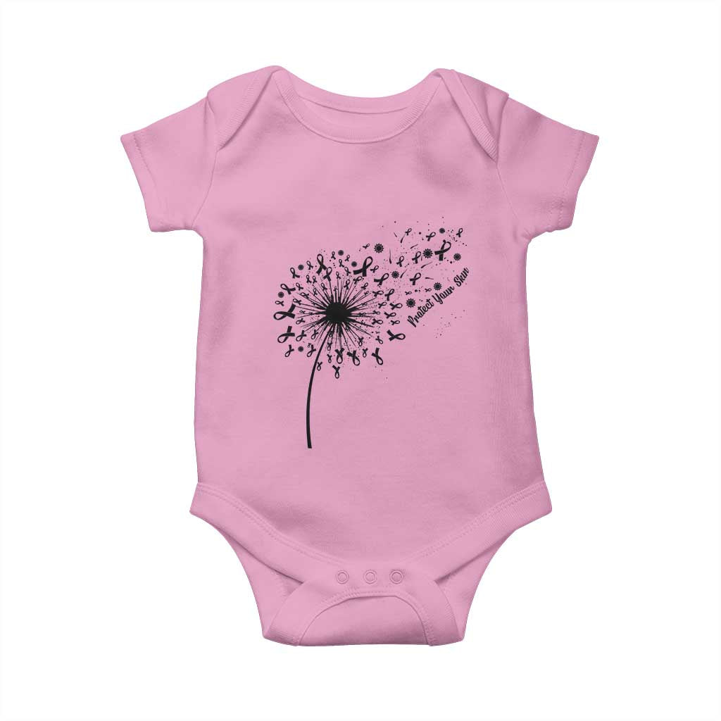 Protect Your Skin Baby Onesie Melanoma Awareness Dandelion Gift TS12 Light Pink Print Your Wear