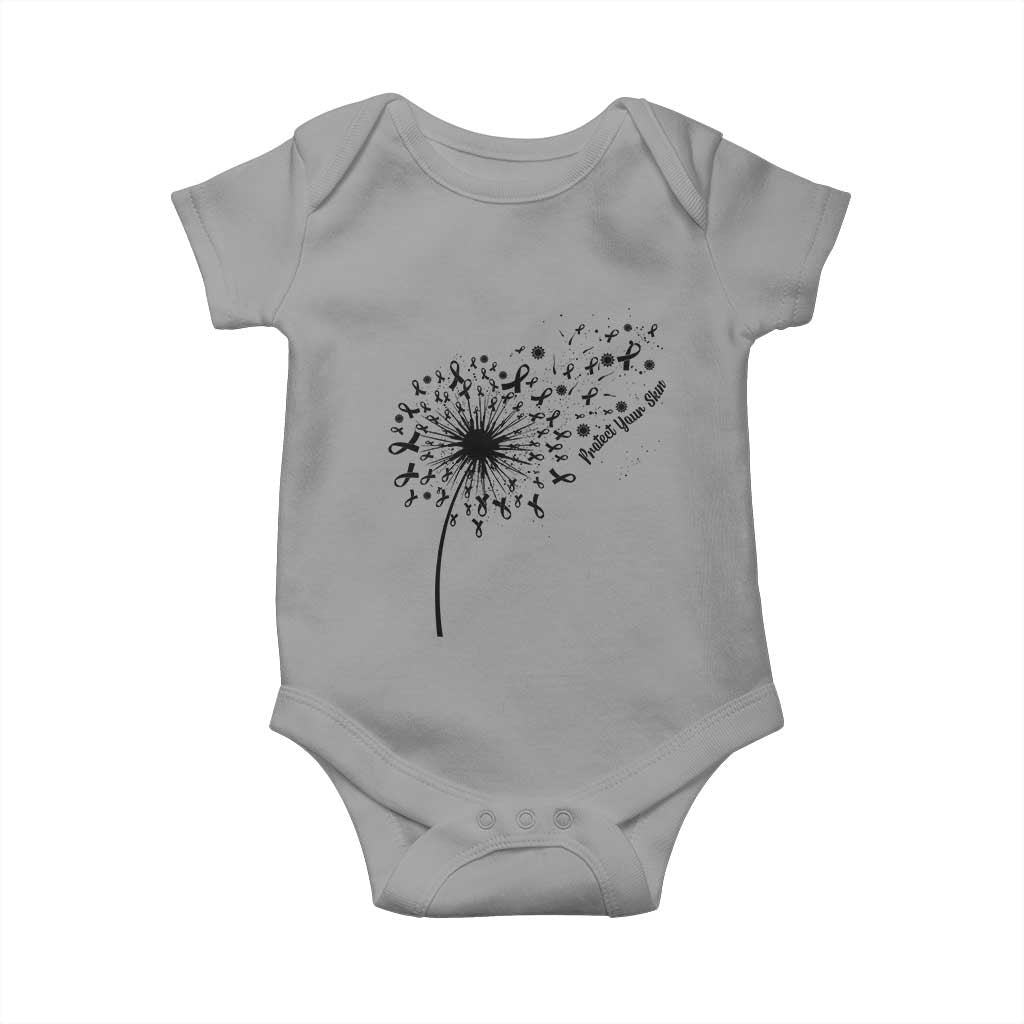 Protect Your Skin Baby Onesie Melanoma Awareness Dandelion Gift TS12 Sport Gray Print Your Wear