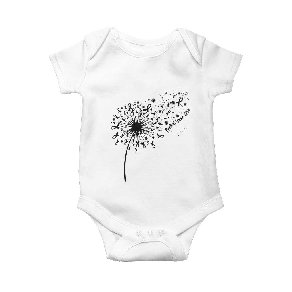 Protect Your Skin Baby Onesie Melanoma Awareness Dandelion Gift TS12 White Print Your Wear