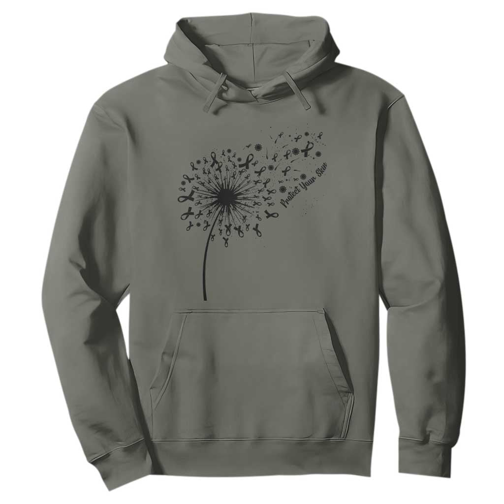 Protect Your Skin Hoodie Melanoma Awareness Dandelion Gift TS12 Military Green Print Your Wear