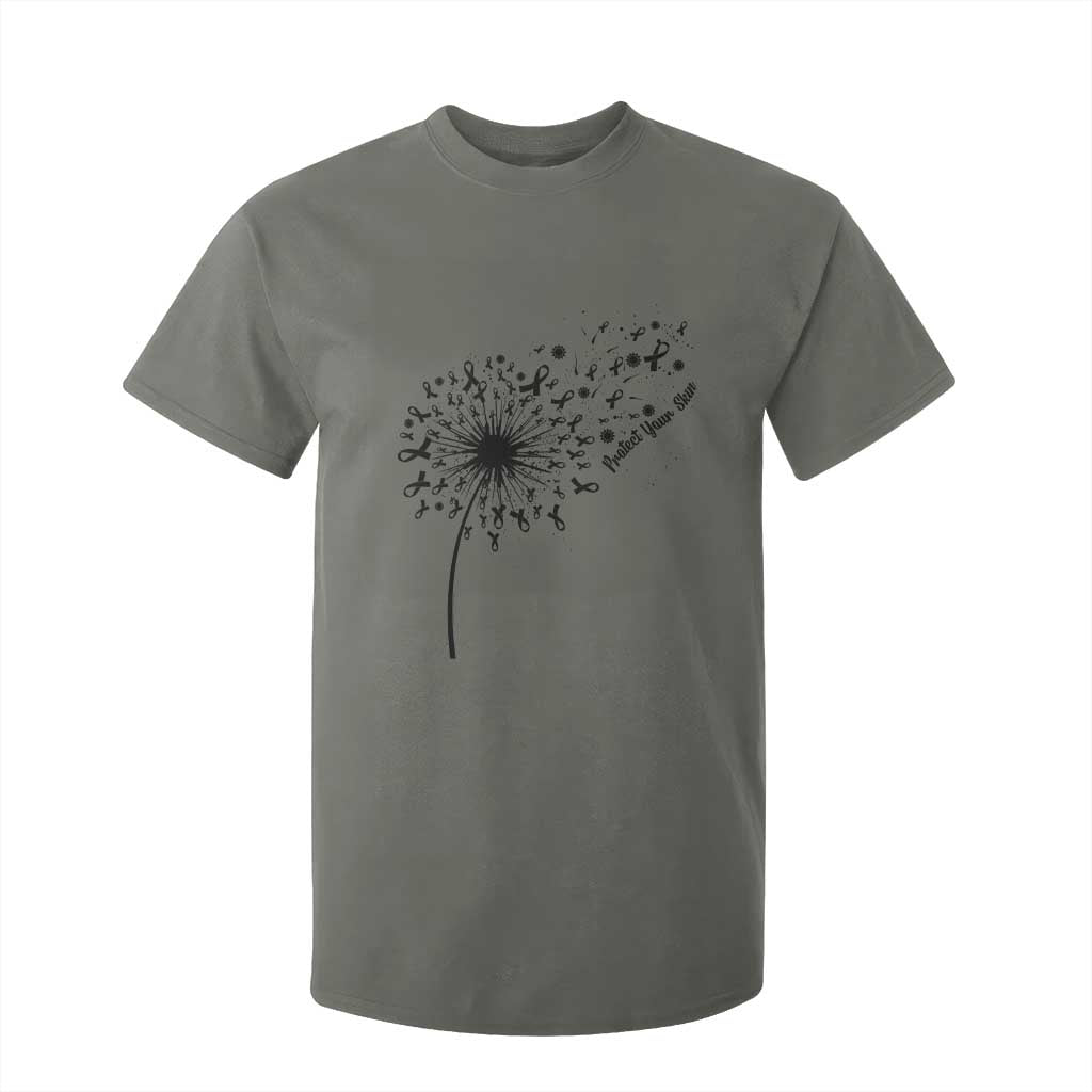 Protect Your Skin T Shirt For Kid Melanoma Awareness Dandelion Gift TS12 Military Green Print Your Wear