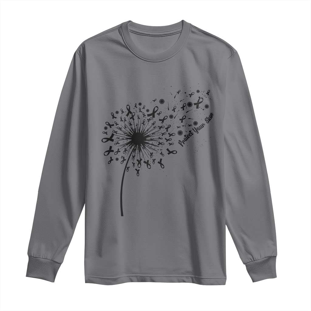 Protect Your Skin Long Sleeve Shirt Melanoma Awareness Dandelion Gift TS12 Charcoal Print Your Wear