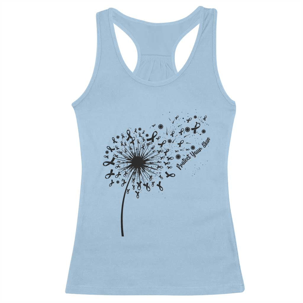 Protect Your Skin Racerback Tank Top Melanoma Awareness Dandelion Gift TS12 Light Blue Print Your Wear