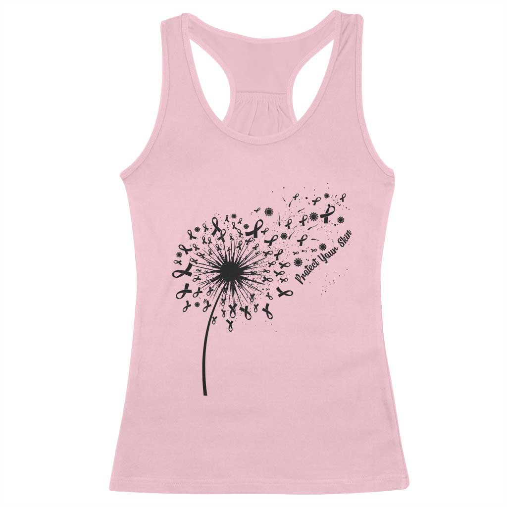 Protect Your Skin Racerback Tank Top Melanoma Awareness Dandelion Gift TS12 Light Pink Print Your Wear