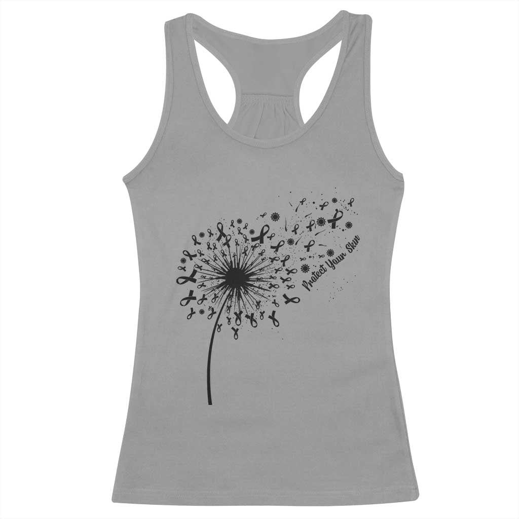 Protect Your Skin Racerback Tank Top Melanoma Awareness Dandelion Gift TS12 Sport Gray Print Your Wear