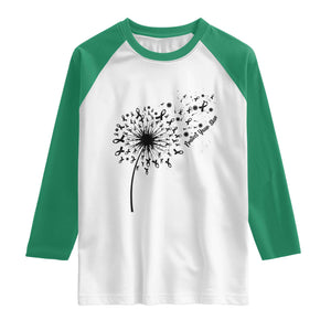 Protect Your Skin Raglan Shirt Melanoma Awareness Dandelion Gift TS12 White Kelly Green Print Your Wear