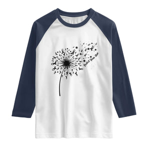 Protect Your Skin Raglan Shirt Melanoma Awareness Dandelion Gift TS12 White Navy Print Your Wear
