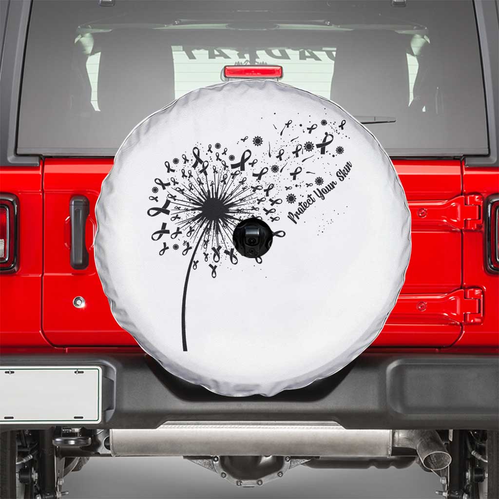 Protect Your Skin Spare Tire Cover Melanoma Awareness Dandelion Gift TS12 White Print Your Wear