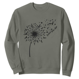 Protect Your Skin Sweatshirt Melanoma Awareness Dandelion Gift TS12 Military Green Print Your Wear