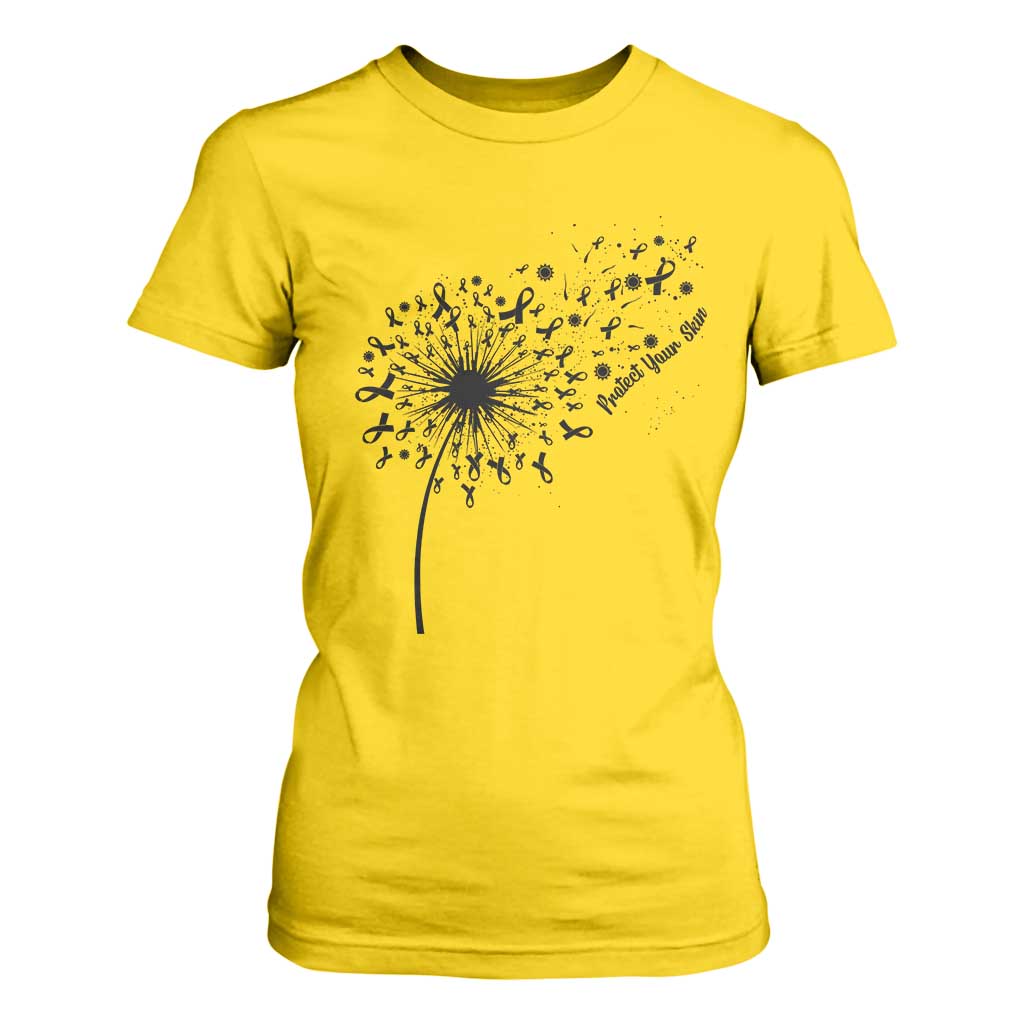 Protect Your Skin T Shirt For Women Melanoma Awareness Dandelion Gift TS12 Daisy Print Your Wear