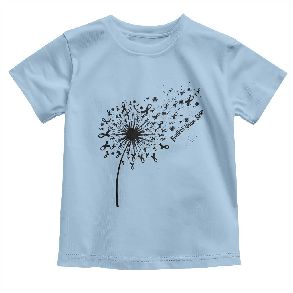 Protect Your Skin Toddler T Shirt Melanoma Awareness Dandelion Gift TS12 Light Blue Print Your Wear