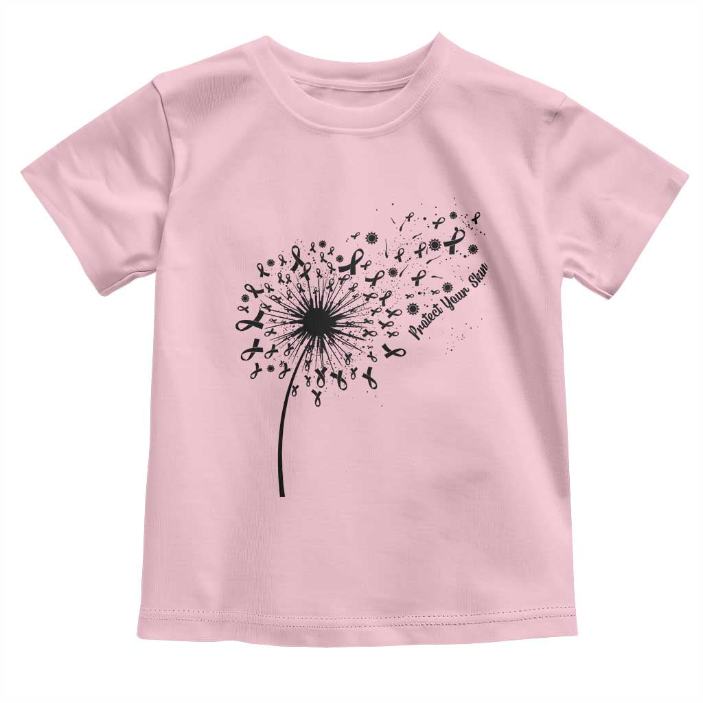 Protect Your Skin Toddler T Shirt Melanoma Awareness Dandelion Gift TS12 Light Pink Print Your Wear