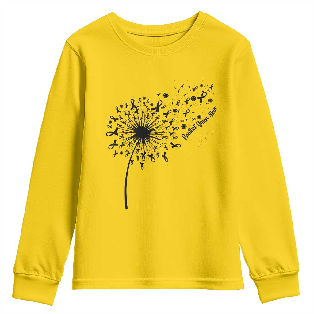 Protect Your Skin Youth Sweatshirt Melanoma Awareness Dandelion Gift TS12 Daisy Print Your Wear