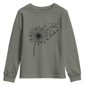 Protect Your Skin Youth Sweatshirt Melanoma Awareness Dandelion Gift TS12 Military Green Print Your Wear