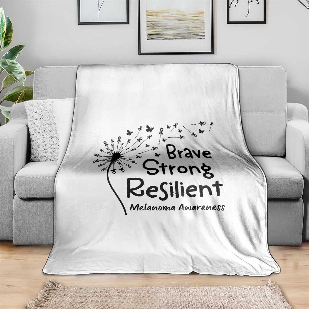 Brave Strong Resilient Throw Blanket Melanoma Warrior Dandelion Gift TS12 Print Your Wear