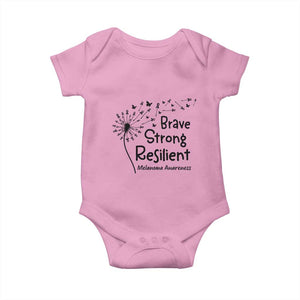 Brave Strong Resilient Baby Onesie Melanoma Warrior Dandelion Gift TS12 Light Pink Print Your Wear