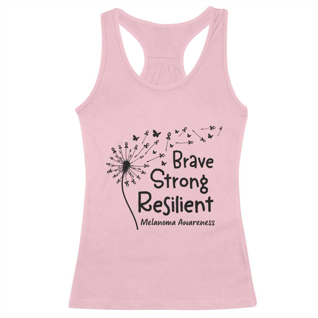 Brave Strong Resilient Racerback Tank Top Melanoma Warrior Dandelion Gift TS12 Light Pink Print Your Wear