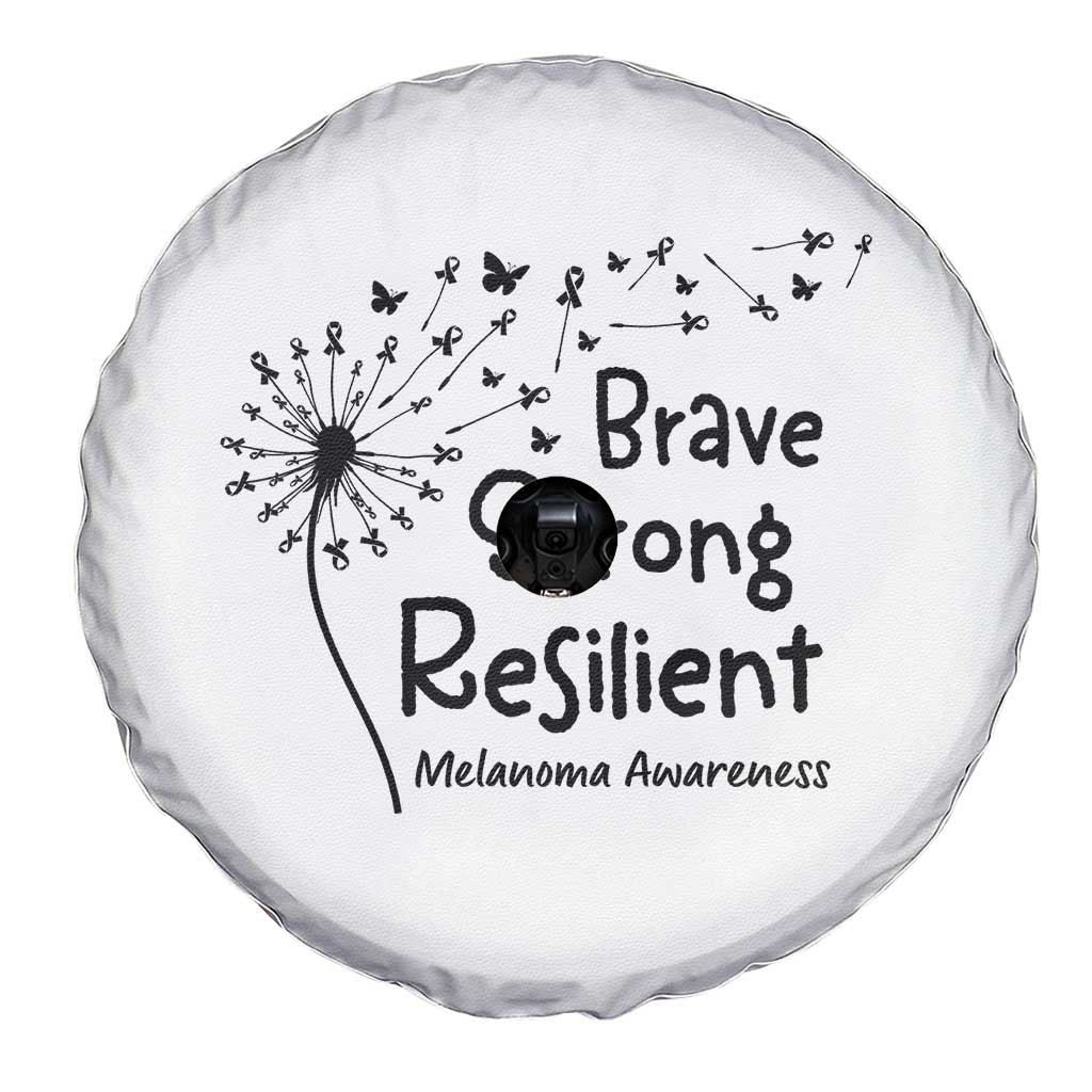 Brave Strong Resilient Spare Tire Cover Melanoma Warrior Dandelion Gift TS12 Print Your Wear