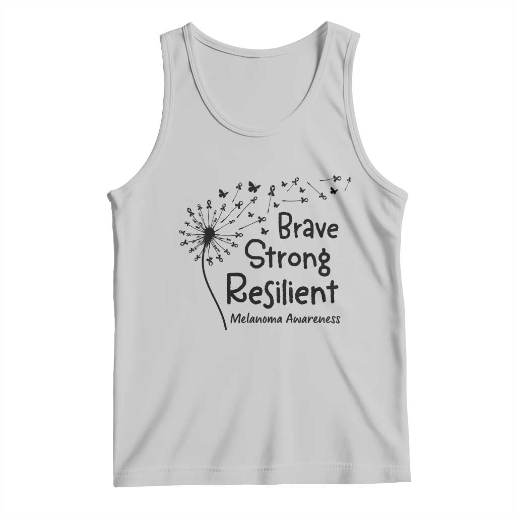 Brave Strong Resilient Tank Top Melanoma Warrior Dandelion Gift TS12 Ash Print Your Wear