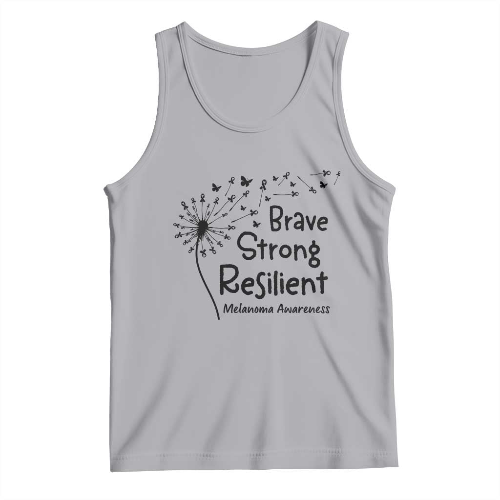 Brave Strong Resilient Tank Top Melanoma Warrior Dandelion Gift TS12 Athletic Heather Print Your Wear