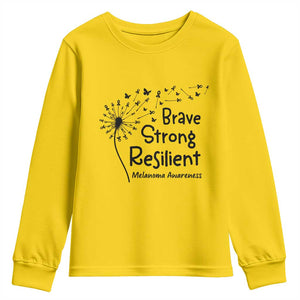 Brave Strong Resilient Youth Sweatshirt Melanoma Warrior Dandelion Gift TS12 Daisy Print Your Wear