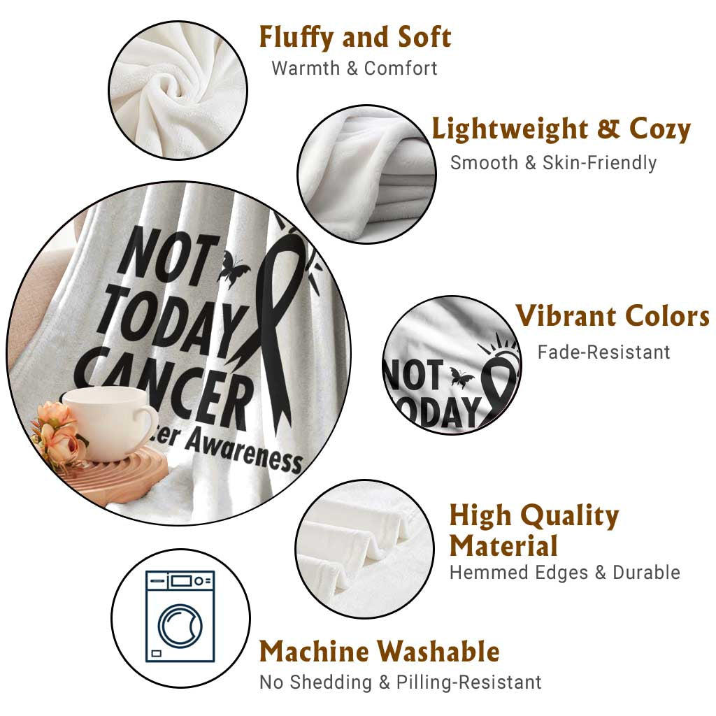 Melanoma Awareness Skin Cancer Warrior Throw Blanket Not Today Cancer TS12 Print Your Wear