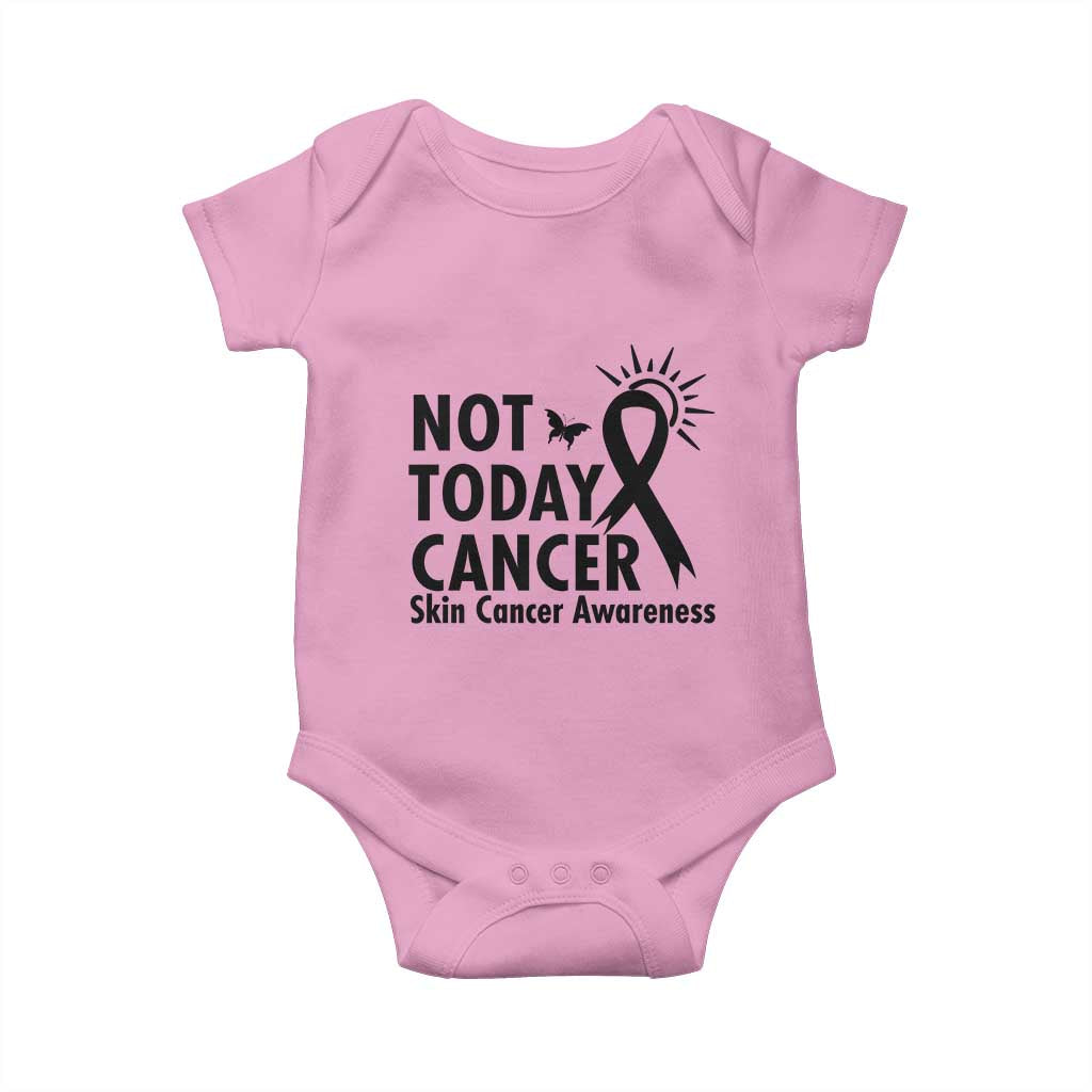 Melanoma Awareness Skin Cancer Warrior Baby Onesie Not Today Cancer TS12 Light Pink Print Your Wear