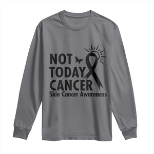 Melanoma Awareness Skin Cancer Warrior Long Sleeve Shirt Not Today Cancer TS12 Charcoal Print Your Wear