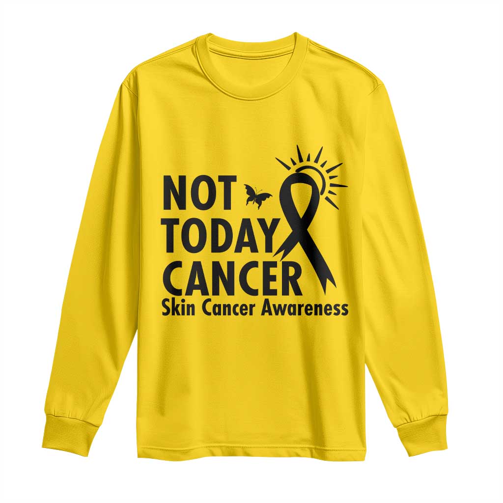 Melanoma Awareness Skin Cancer Warrior Long Sleeve Shirt Not Today Cancer TS12 Daisy Print Your Wear