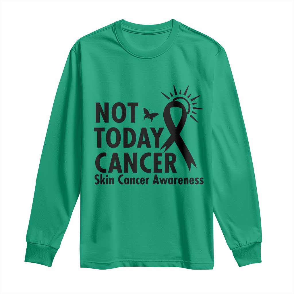 Melanoma Awareness Skin Cancer Warrior Long Sleeve Shirt Not Today Cancer TS12 Irish Green Print Your Wear