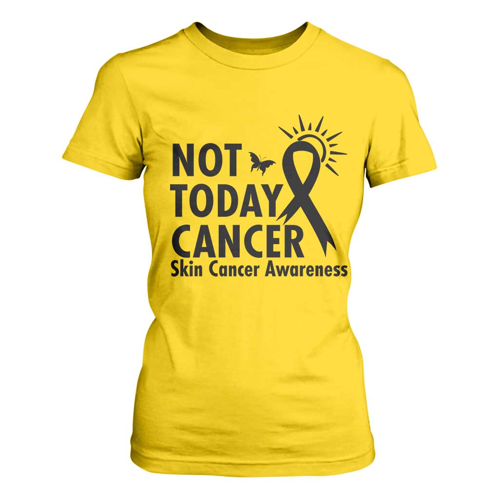 Melanoma Awareness Skin Cancer Warrior T Shirt For Women Not Today Cancer TS12 Daisy Print Your Wear