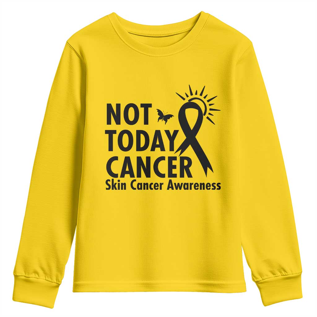 Melanoma Awareness Skin Cancer Warrior Youth Sweatshirt Not Today Cancer TS12 Daisy Print Your Wear