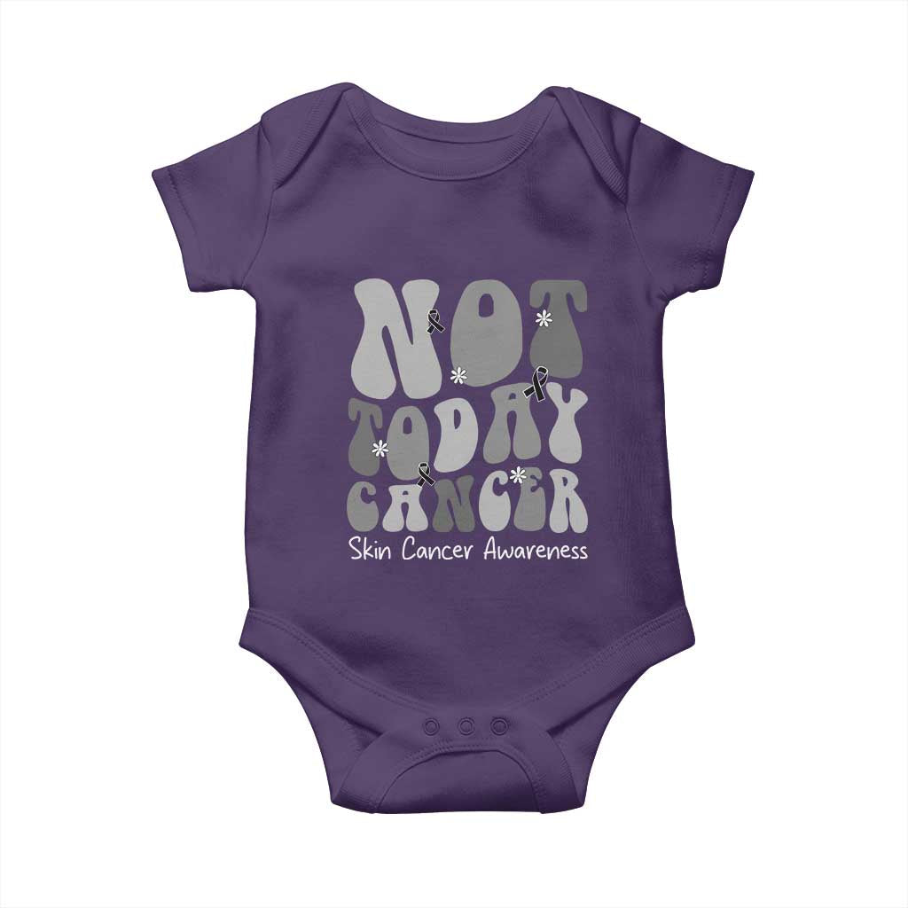 Not Today Melanoma Warrior Skeleton Cancer Fighter Baby Onesie TS12 Purple Print Your Wear