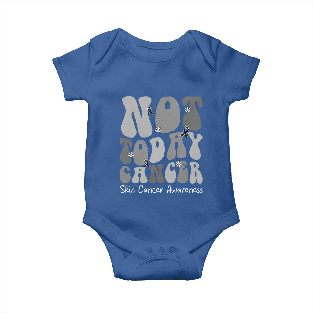 Not Today Melanoma Warrior Skeleton Cancer Fighter Baby Onesie TS12 Royal Blue Print Your Wear