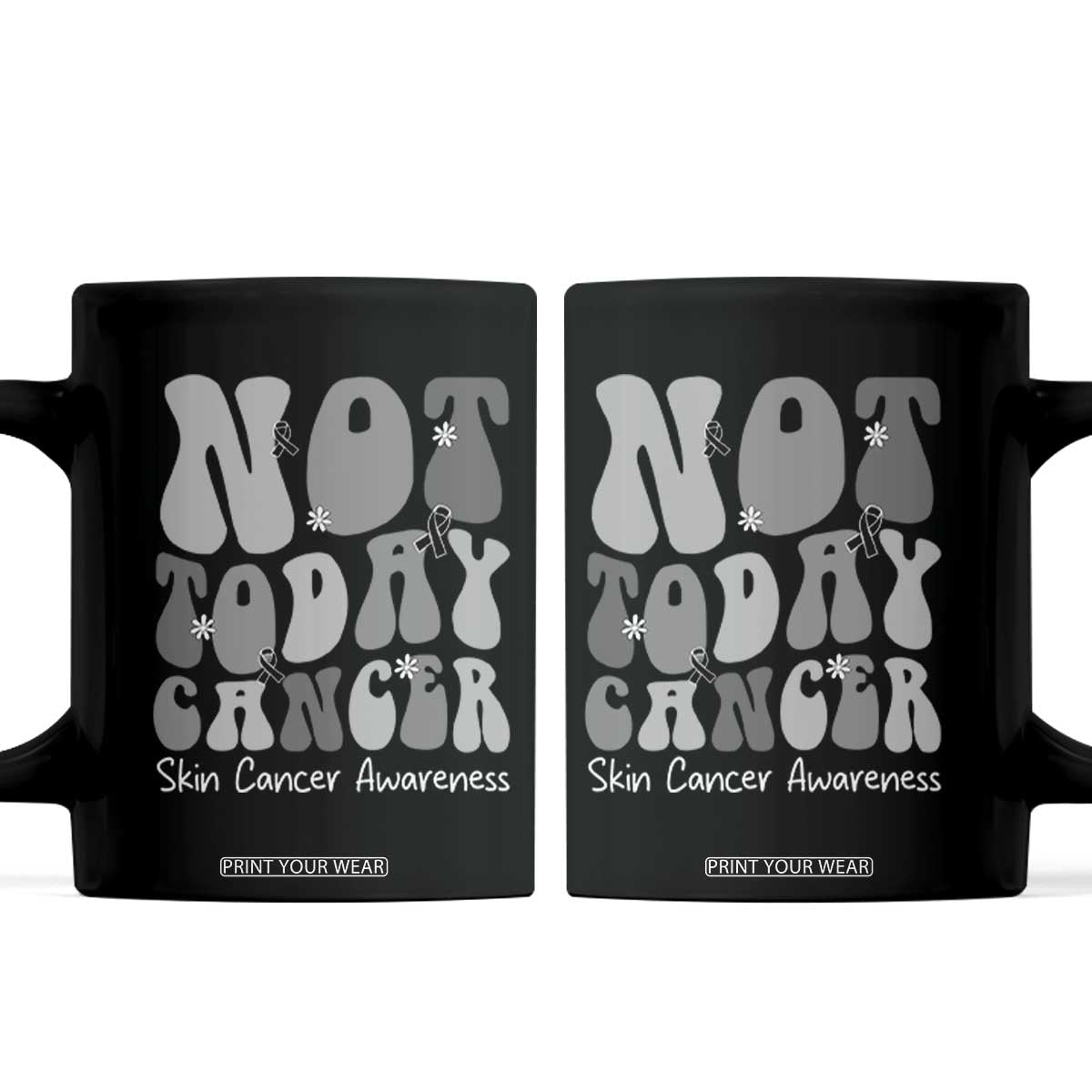Not Today Melanoma Warrior Skeleton Cancer Fighter Coffee Mug TS12 Black Print Your Wear