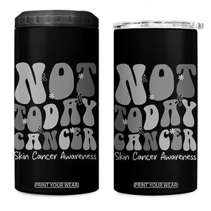 Not Today Melanoma Warrior Skeleton Cancer Fighter 4 in 1 Can Cooler Tumbler TS12 One Size: 16 oz Black Print Your Wear