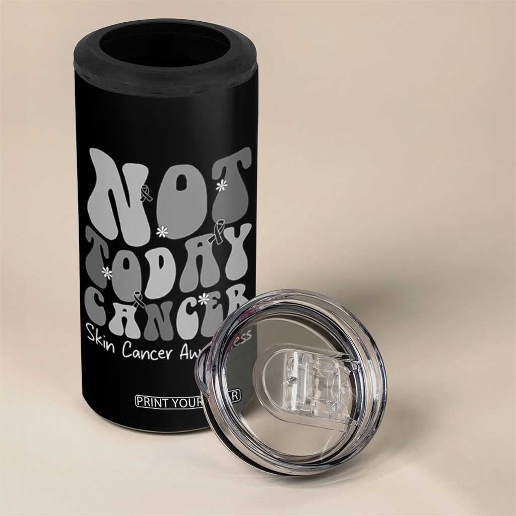 Not Today Melanoma Warrior Skeleton Cancer Fighter 4 in 1 Can Cooler Tumbler TS12 Print Your Wear
