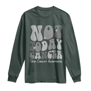 Not Today Melanoma Warrior Skeleton Cancer Fighter Long Sleeve Shirt TS12 Dark Forest Green Print Your Wear