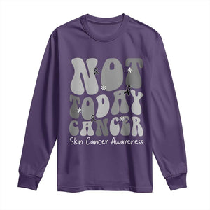 Not Today Melanoma Warrior Skeleton Cancer Fighter Long Sleeve Shirt TS12 Purple Print Your Wear