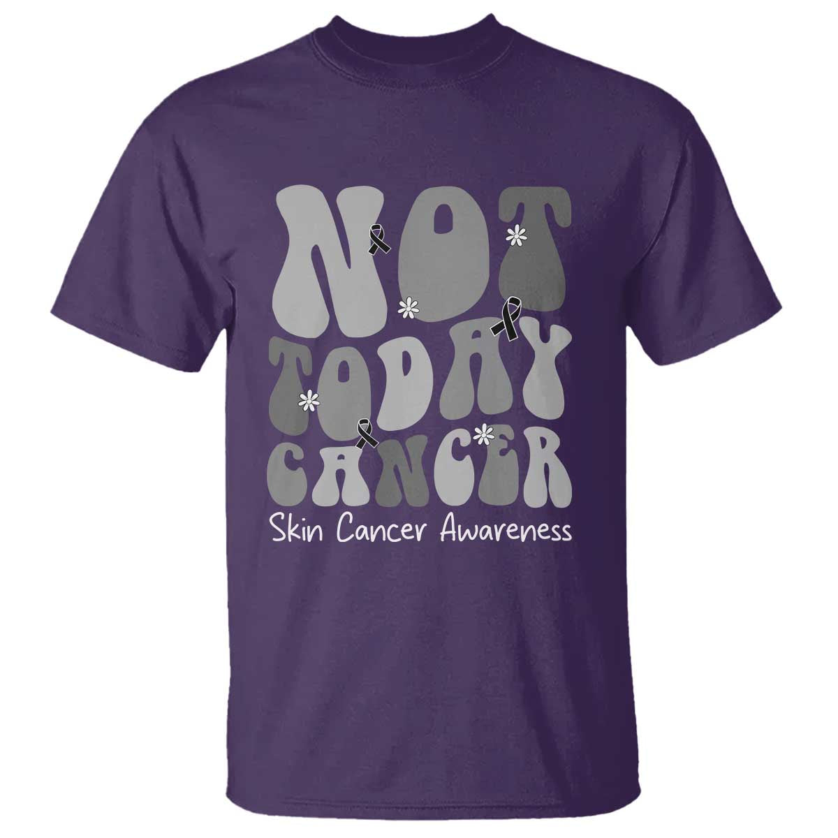 Not Today Melanoma Warrior Skeleton Cancer Fighter T Shirt TS12 Purple Print Your Wear