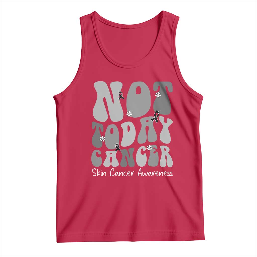 Not Today Melanoma Warrior Skeleton Cancer Fighter Tank Top TS12 Red Print Your Wear