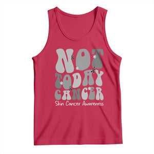 Not Today Melanoma Warrior Skeleton Cancer Fighter Tank Top TS12 Red Print Your Wear