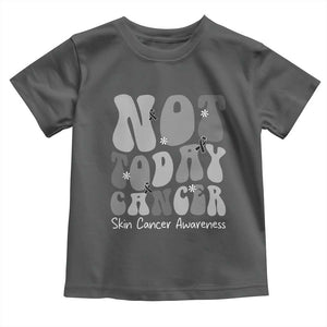 Not Today Melanoma Warrior Skeleton Cancer Fighter Toddler T Shirt TS12 Dark Heather Print Your Wear