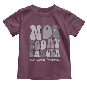 Not Today Melanoma Warrior Skeleton Cancer Fighter Toddler T Shirt TS12 Maroon Print Your Wear